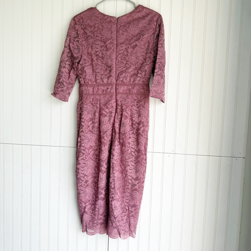 Thalia Sodi Size S Mauve Pink 3/4 Sleeves Lace Sheath Dress New!! - Picture 7 of 7